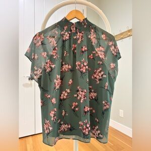 Madewell Green Floral Blouse